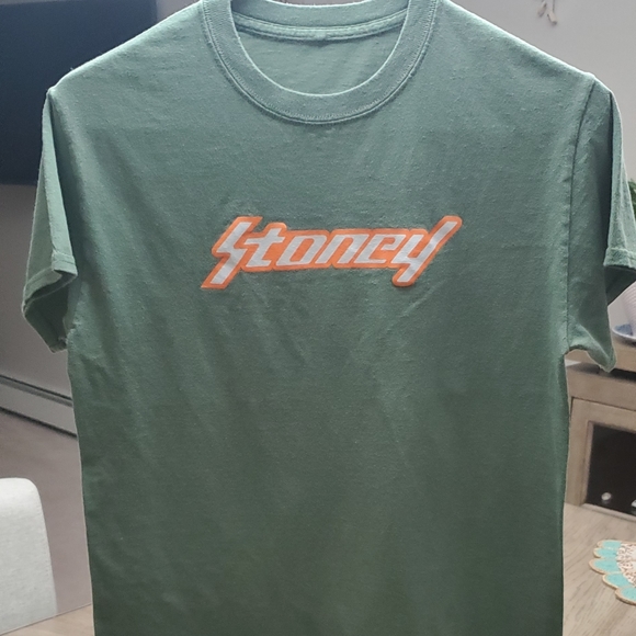 Stoney Other - Stoney green tshirt with logo and graphics on the back size small
